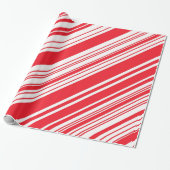 Zuckerstange-rote und weiße diagonale multi geschenkpapier (Ungerollt)