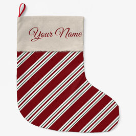 Zuckerstange-Streifen Großer Weihnachtsstrumpf