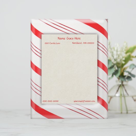 Zuckerstange Stripes Grenze Briefkopf (Stehend Vorderseite)