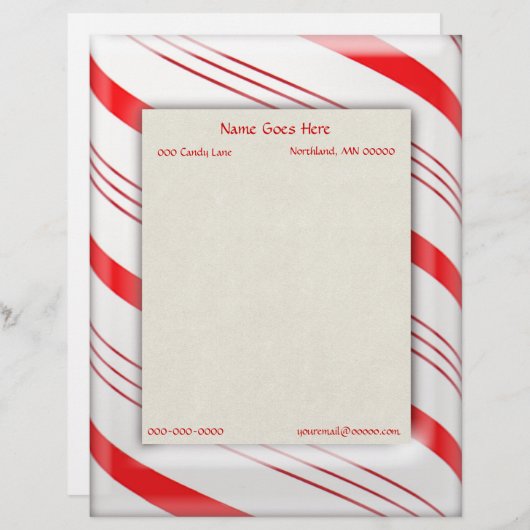 Zuckerstange Stripes Grenze Briefkopf (Vorne/Hinten)