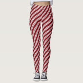 Zuckerstange Stripes rotes Weiß Leggings (Vorderseite)