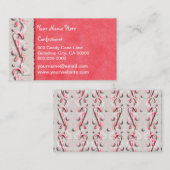 Zuckerstange Stripes rotes Weiß Visitenkarte (Vorne/Hinten)