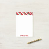 Zuckerstange Stripes | Weihnachten Post-it Klebezettel (Auf Schreibtisch)