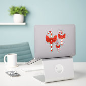 Zuckerstange und Schleife Aufkleber (Laptop auf Schreibtisch)
