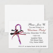 Zuckerstange-WeihnachtsParty Einladungen (Vorne/Hinten)