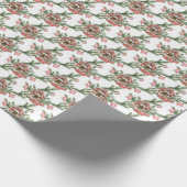 Zuckerstangehaus, Poinsettia, roter Flitter, Geschenkpapier (Ecke)