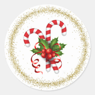 Zuckerstangen-Aufkleber Runder Aufkleber