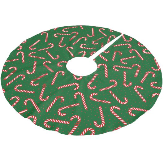 Zuckerstangen-Design Polyester Weihnachtsbaumdecke (Schrägansicht)