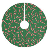 Zuckerstangen-Design Polyester Weihnachtsbaumdecke (Vorderseite)