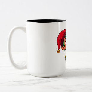 Zuckerstangen-Elfen-Weihnachtsfreude Zweifarbige Tasse