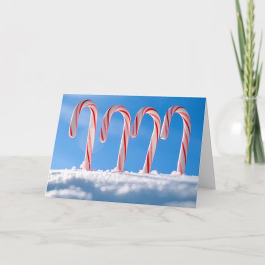 Zuckerstangen Feiertagskarte (Vorderseite)