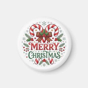 Zuckerstangen Frohe Weihnachten Magnet