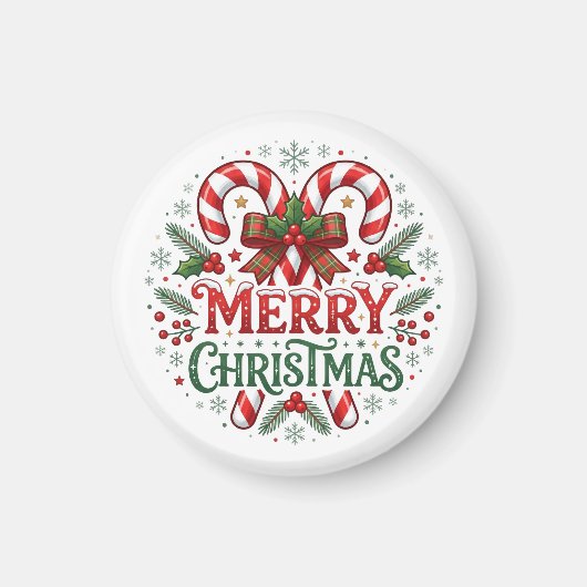 Zuckerstangen Frohe Weihnachten Magnet (Vorne)