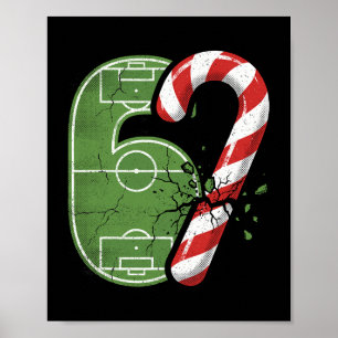 Zuckerstangen-Fußballfeld 67 Riss Lustige Weihnach Poster