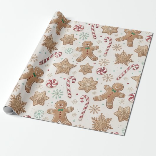 Zuckerstangen-Gebäck-Mann Geschenkpapier (Ungerollt)