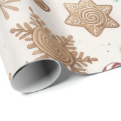 Zuckerstangen-Gebäck-Mann Geschenkpapier (Rolleneckpunkt)