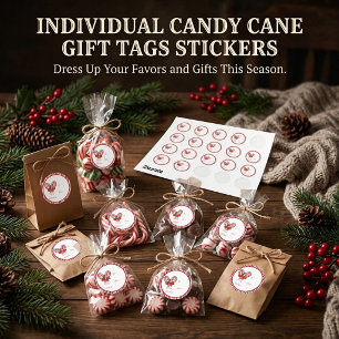 Zuckerstangen-Geschenkanhänger-Stickerbogen Runder Aufkleber