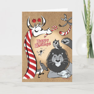 ZUCKERSTANGEN-GIRAFFE & FREUNDE (glänzend) Jeff Wi Feiertagskarte