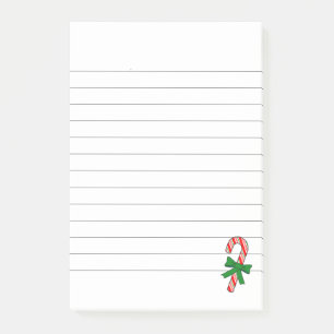 Zuckerstangen-Grünband-Weihnachtslinien Post-it Klebezettel