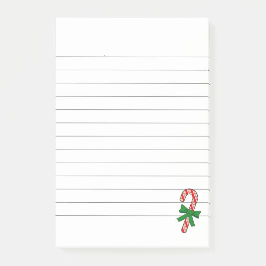 Zuckerstangen-Grünband-Weihnachtslinien Post-it Klebezettel (Vorderseite)