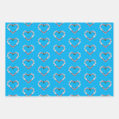 Zuckerstangen Herz Rentiere Geschenkpapier Set (Vorderseite 3)