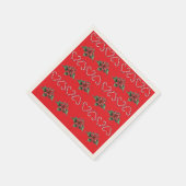 Zuckerstangen-Herz und Stechpalmen-Muster – Festli Serviette (Ecke)