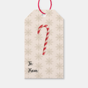 Zuckerstangen-Illustration Schneeflocken-Muster Geschenkanhänger