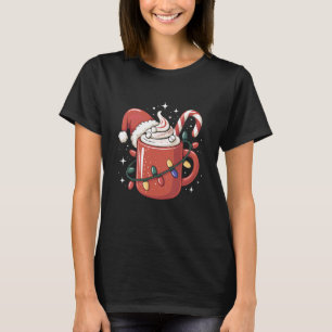 Zuckerstangen-Kakao-Tasse Weihnachtslichter Santa  T-Shirt