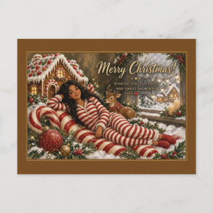 Zuckerstangen-Lounge vom Lebkuchenhäuschen Postkar Postkarte