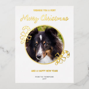 Zuckerstangen mit individuellem Foto-Template und Folien Feiertagspostkarte