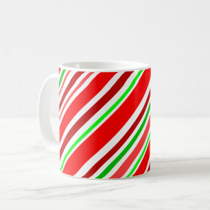 Zuckerstangen-Rot-Grün-Weiß-Streifen Festlich Kaffeetasse