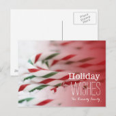 Zuckerstangen rot und grün feiertagspostkarte (Vorne/Hinten)