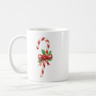 Zuckerstangen-Schleifen-Klassisches Weihnachten Kaffeetasse