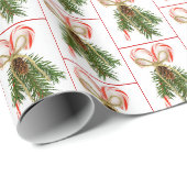 Zuckerstangen-Tanne mit Schleife Geschenkpapier (Rolleneckpunkt)