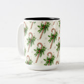 Zuckerstangen u. Stechpalmen-WeihnachtsTasse Zweifarbige Tasse (Vorderseite Links)