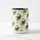 Zuckerstangen u. Stechpalmen-WeihnachtsTasse Zweifarbige Tasse (Mittel)