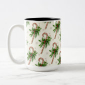 Zuckerstangen u. Stechpalmen-WeihnachtsTasse Zweifarbige Tasse (Links)
