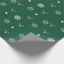 Zuckerstangen und Schneeflocken Geschenkpapier