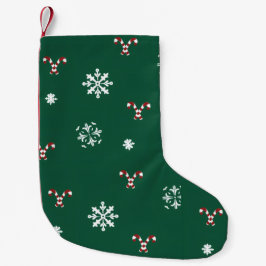 Zuckerstangen und Schneeflocken Strumpf Kleiner Weihnachtsstrumpf