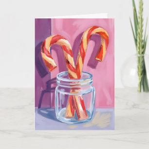 Zuckerstangen Vintage Weihnachten Karte