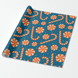 Zuckerstangen-vintage-Weihnachten retro Muster Geschenkpapier