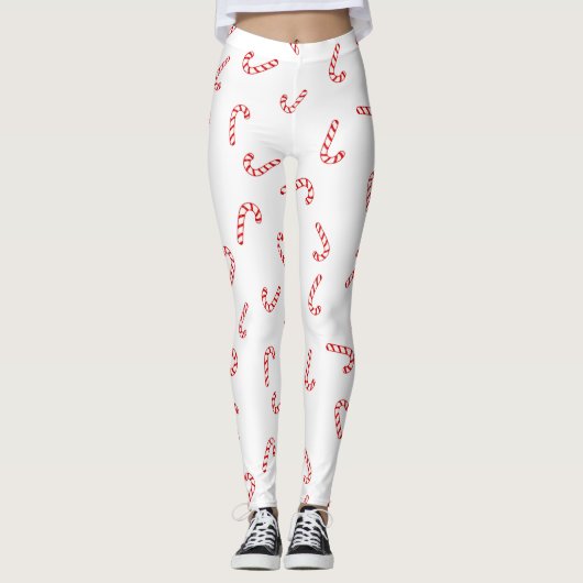 Zuckerstangen-Weihnachten Leggings (Vorderseite)