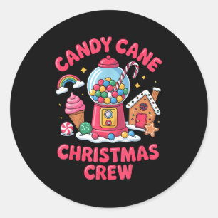 Zuckerstangen-Weihnachts-Crew-Gumball-Lebkuchen-Pf Runder Aufkleber