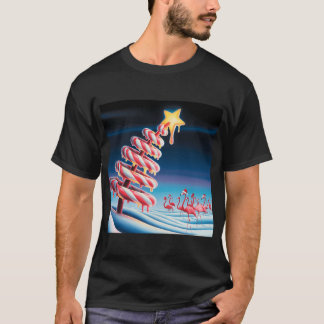 Zuckerstangen-Weihnachtsbaum mit Flamingos T-Shirt