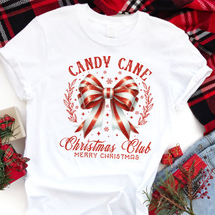 Zuckerstangen-Weihnachtsclub-Coquette-Schleife Tri-Blend Shirt