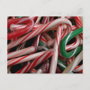 Zuckerstangen Weihnachtsfeiertage Weiß Grün und Ro Feiertagspostkarte