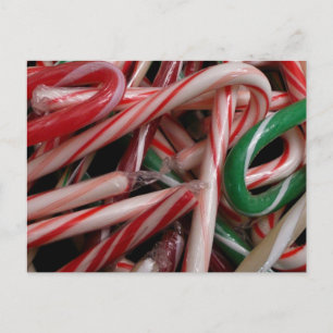 Zuckerstangen Weihnachtsfeiertage Weiß Grün und Ro Postkarte
