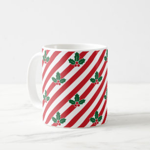 Zuckerstangen-Weihnachtskaffee-Holly-Geschenk Kaffeetasse