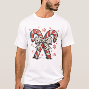 Zuckerstangen-Weihnachtszeit-Bogen Weihnachten T-Shirt