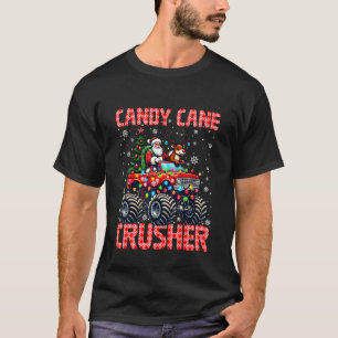 Zuckerstangen-Zerstörer Weihnachten Monstertruck X T-Shirt